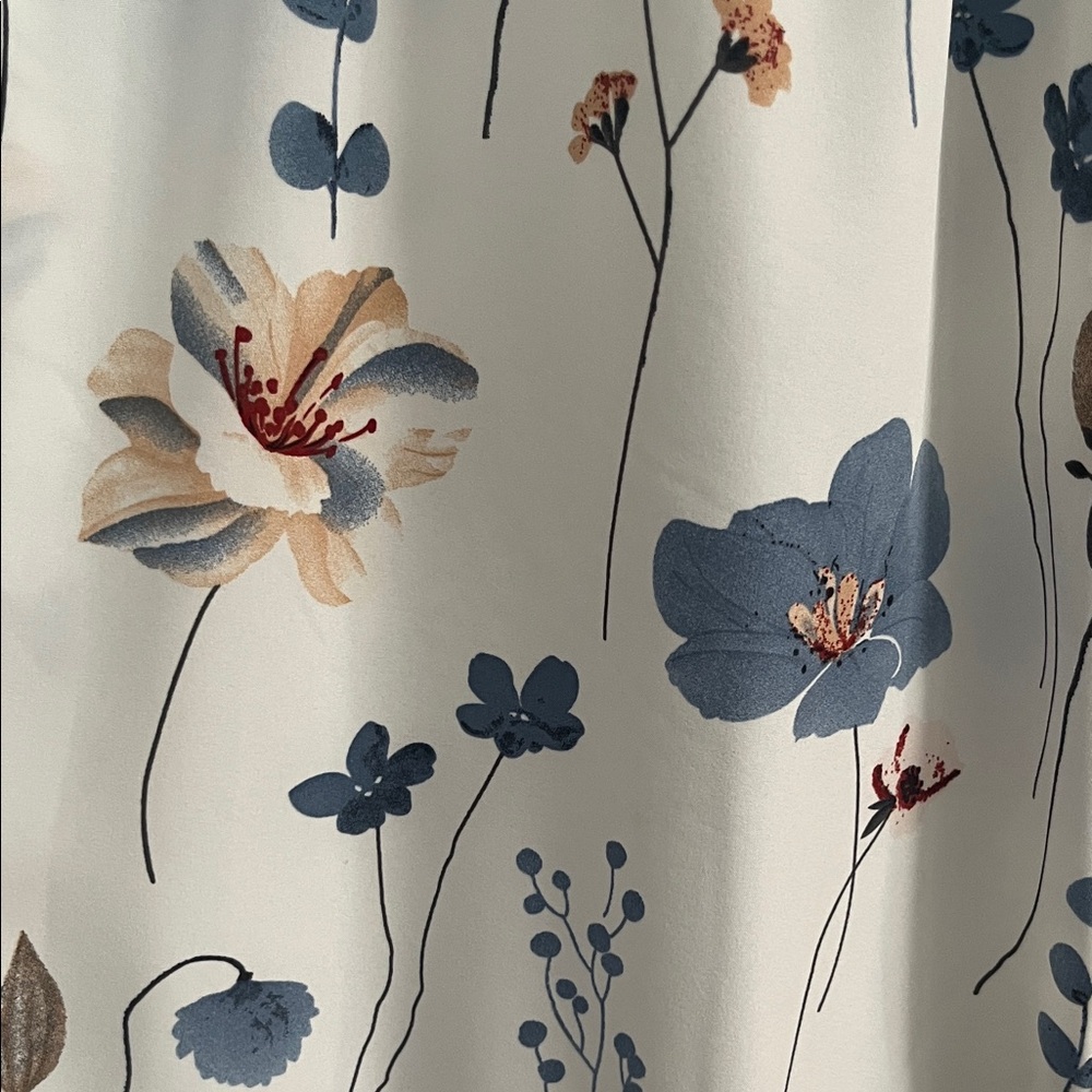 Floral White and Blue Maxi Dress - Picture 3 of 7